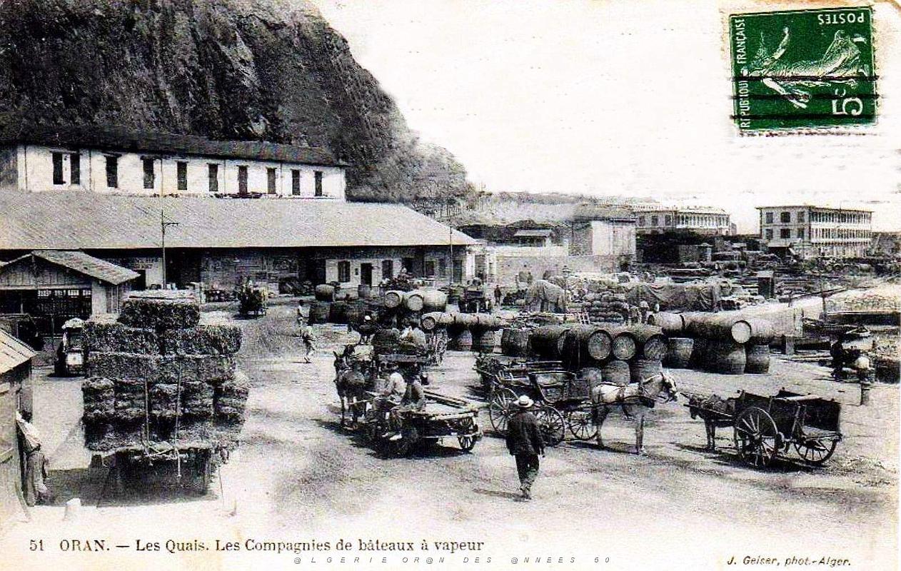 Oran - Quais - Compagnies de Bateaux a Vapeur - 1912 .jpg
